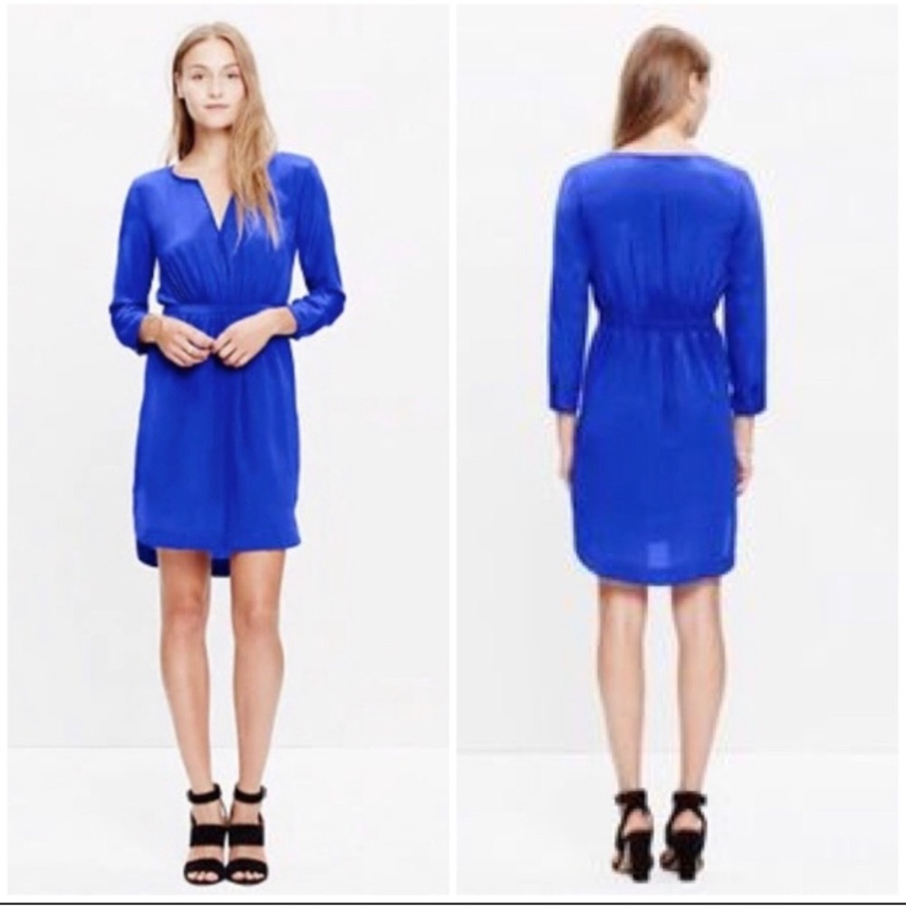 Madewell Index Blue Silk Dress